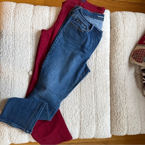 Women’s Jeans 2 Pair Size 10 & 10P Gloria Vanderbilt Old Navy Red Med Wash - Picture 7 of 7